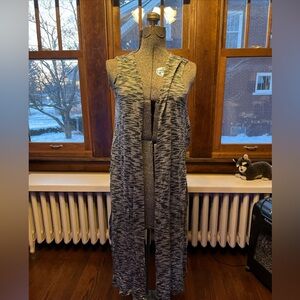 Lularoe Women’s Long Open Bohemian Sleeveless Dress Coverup Gray Sz S NWT